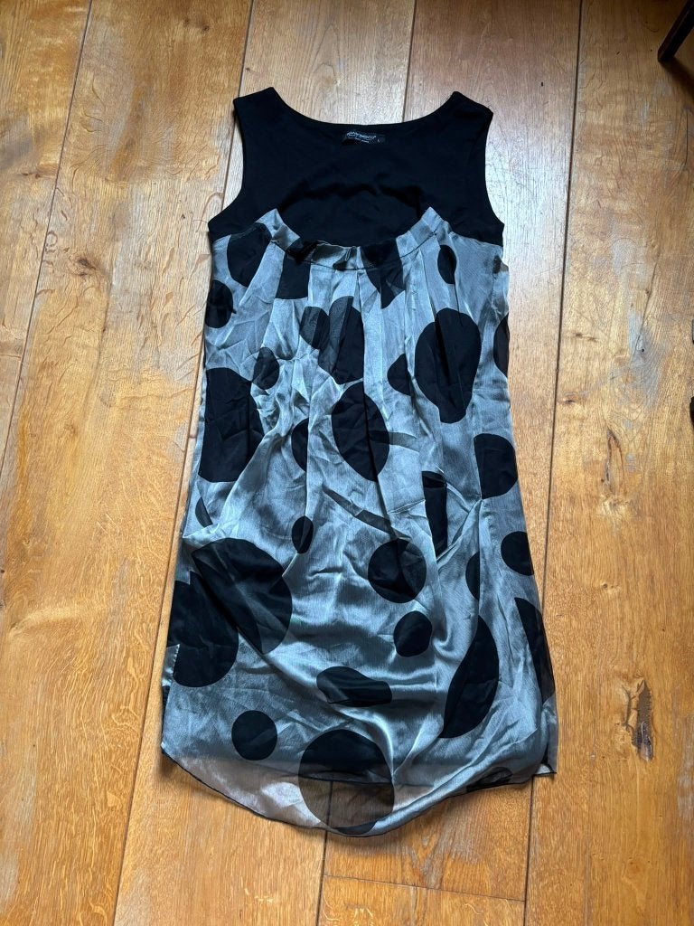 Rinascimento Italian Black Polka Dot Dress L, Zwart, Maat 42/44 (L), Ophalen of Verzenden, Zo goed als nieuw