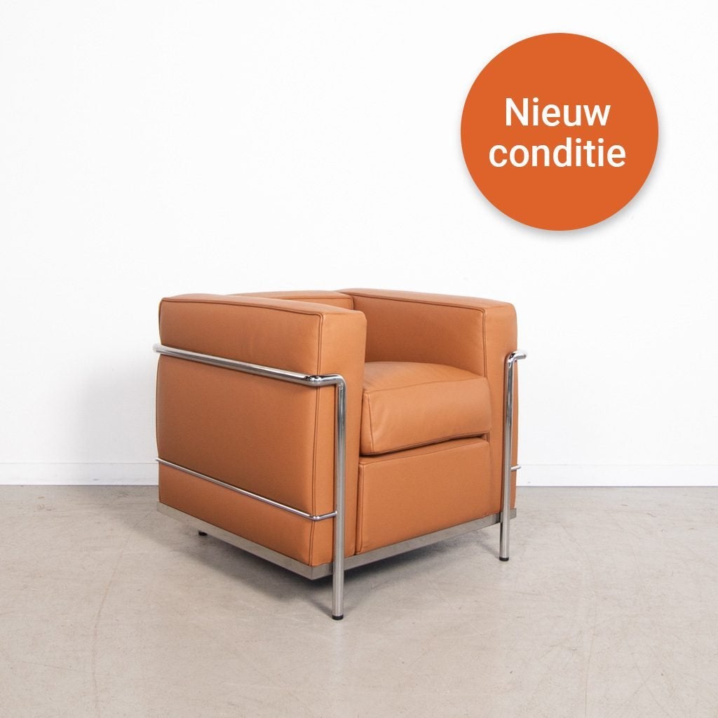 Cassina LC2 Fauteuil Cognac Leer