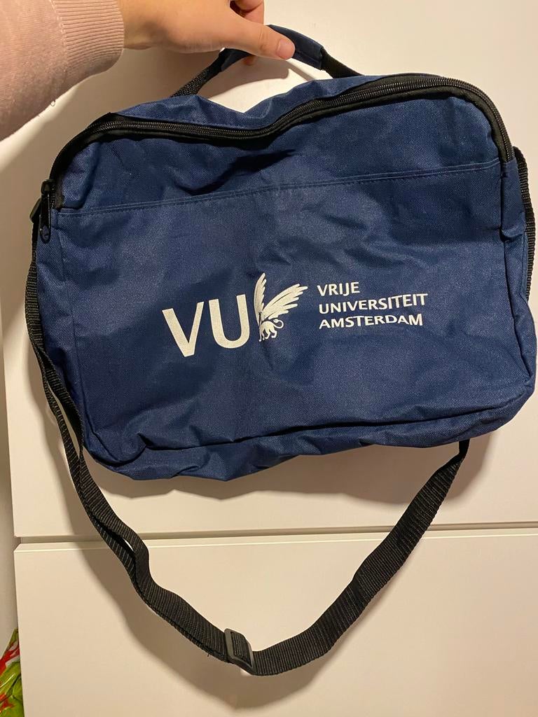Schoudertas Vrije Universiteit Amsterdam, Ophalen of Verzenden, Gebruikt, Blauw, Overige merken