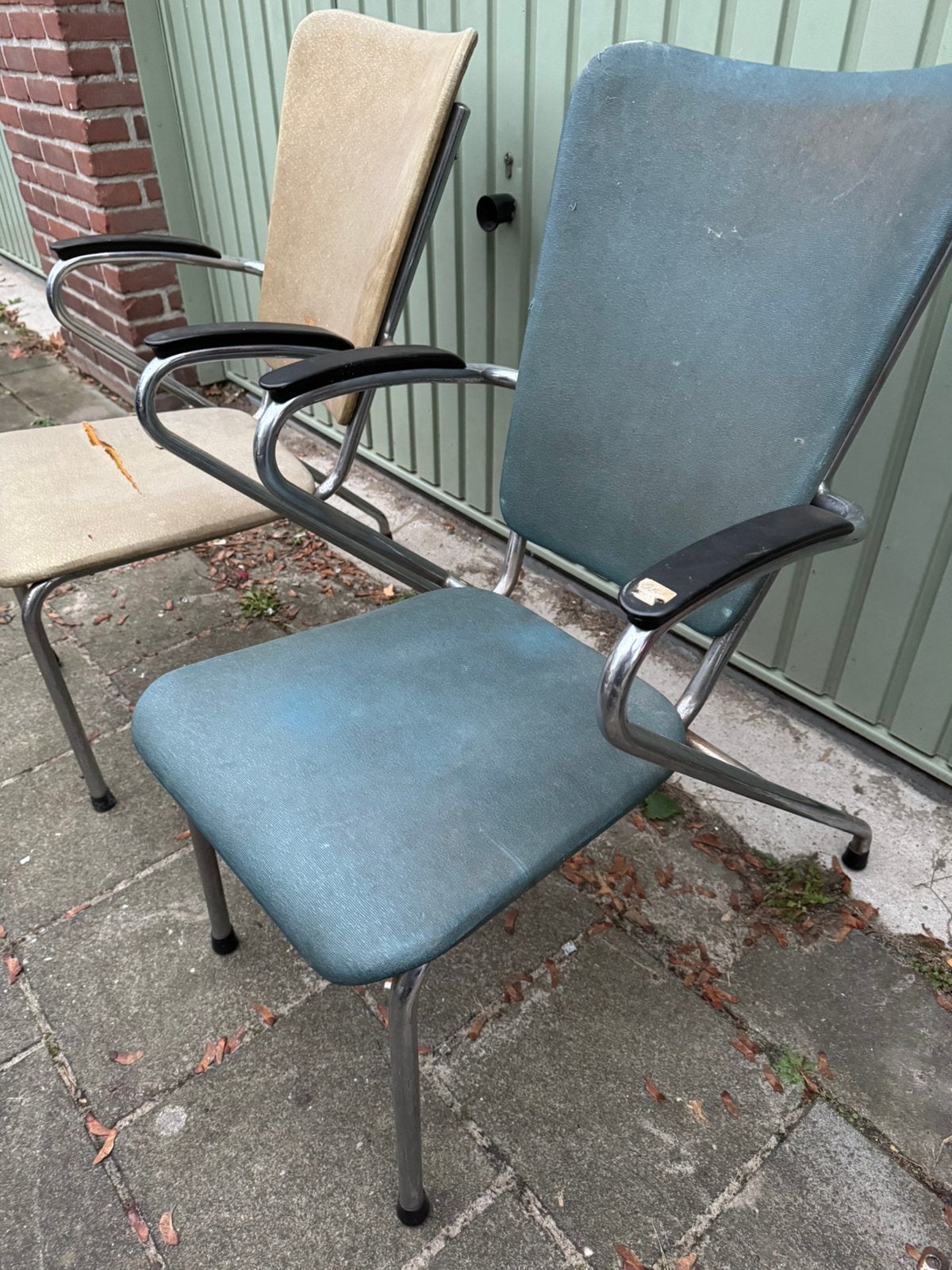 2 Buisframe Stoelen,fifties,sixties,vintage, Gebruikt, Twee, Overige materialen, Ophalen of Verzenden