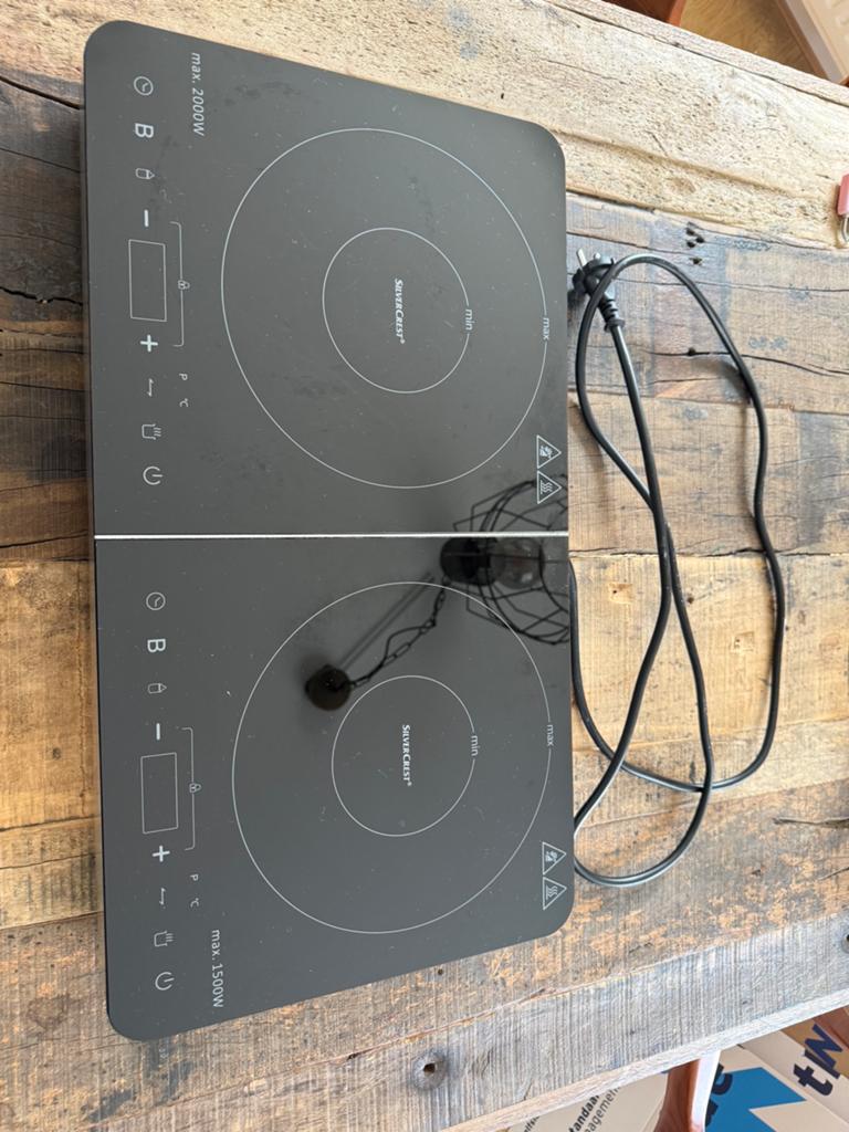 SilverCrest dubbele inductiekookplaat 3500W – perfecte staat, Ophalen, 3 kookzones of minder, Zo goed als nieuw, Inductie