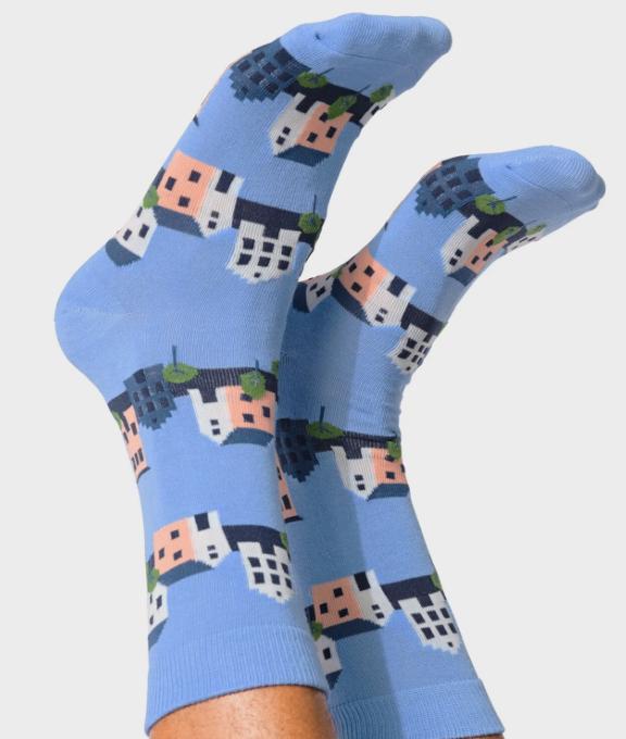 Hema Happy Home sokken maat 39-42 - blauw - Nieuw -, Sokken en Kniesokken, Blauw, Nieuw, Ophalen of Verzenden