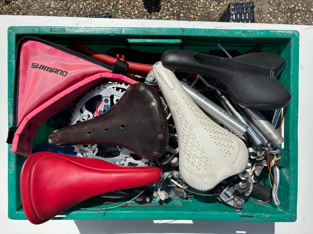Partij fiets onderdelen vintage racefiets Shimano Brooks ITM, Remmen, Gebruikt, Leer, Ophalen of Verzenden