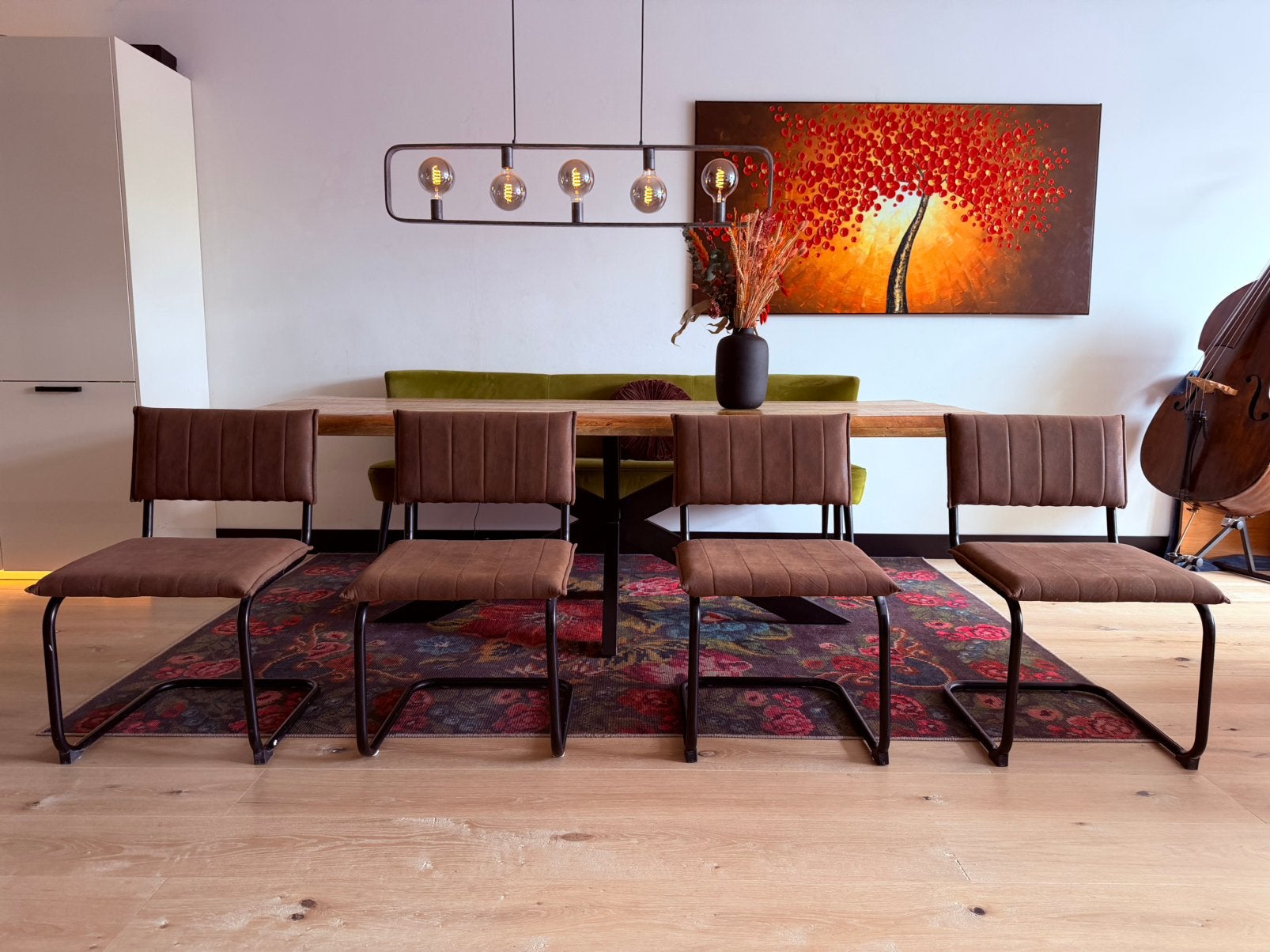 4  cognac Houselabel eetkamerstoelen, Bruin, Ophalen of Verzenden, Zo goed als nieuw, Vier