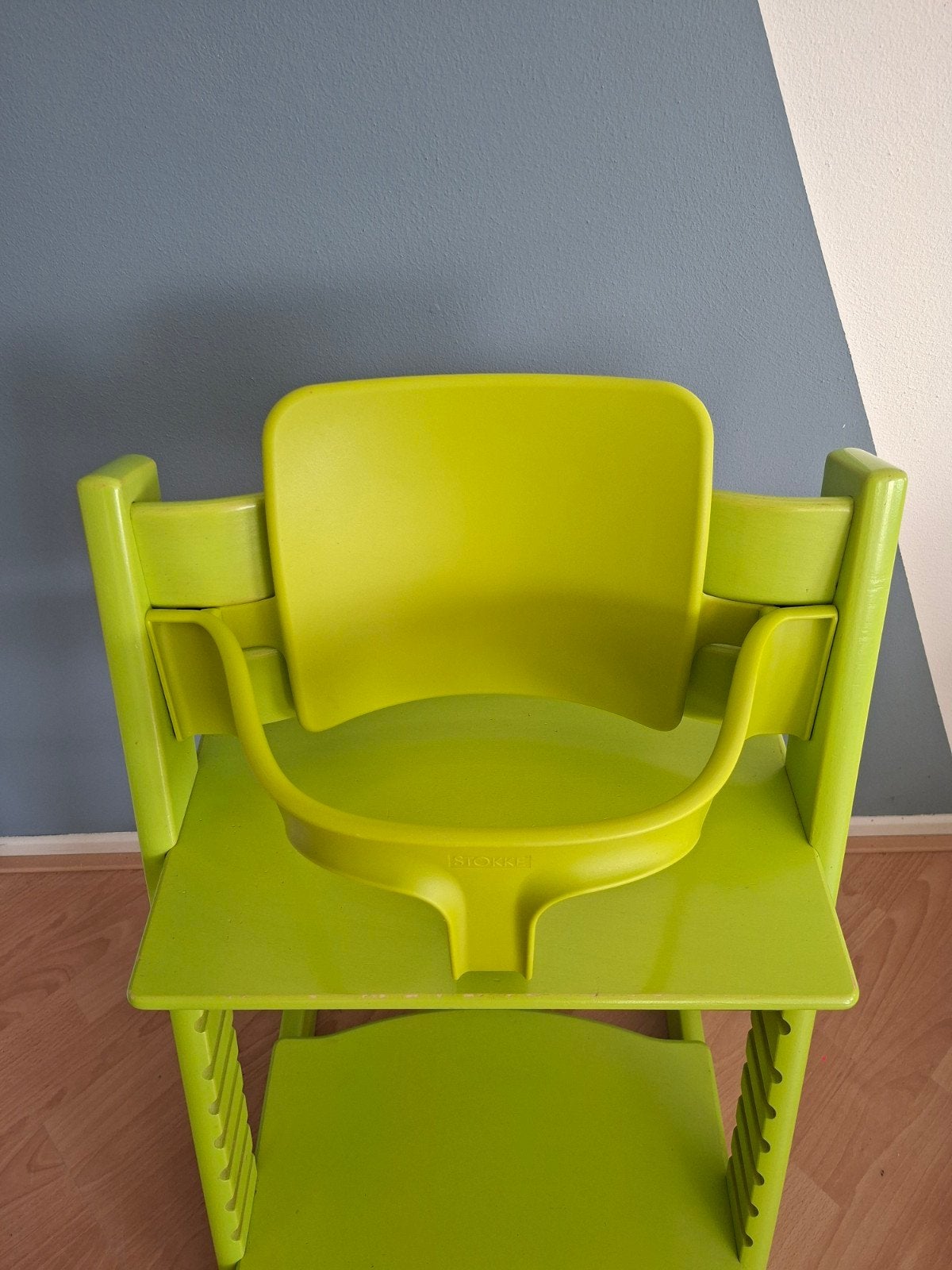 Triptrap stoel met stoelverkleiner - Limegroen, Ophalen, Gebruikt, Meegroeistoel, Stoelverkleiner
