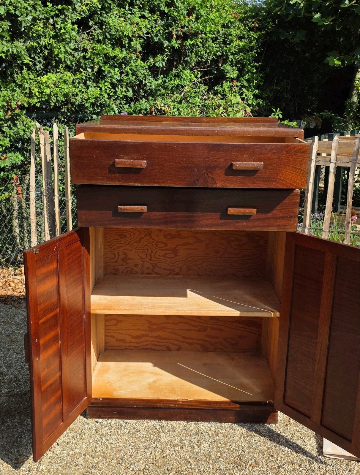 Engelse tallboy kast, jaren '40 Art Deco/Utility ladekast, Ophalen of Verzenden