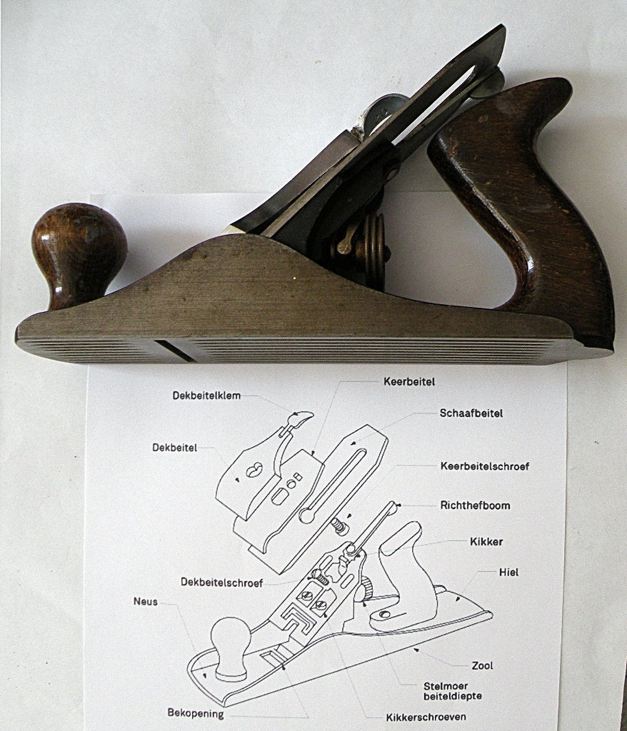 Stanley vlakke hout schaaf No.3 met gegroefde zool, Doe-het-zelf en Verbouw, Gereedschap | Handgereedschap, Ophalen of Verzenden