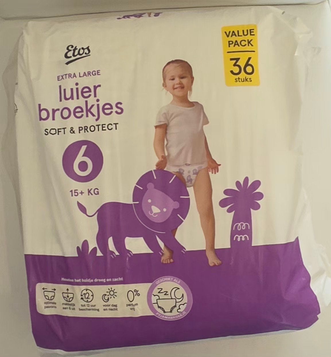 Etos Luierbroekjes Soft & Protect Maat 6 (15+ kg) - 36 stuks, Ophalen of Verzenden