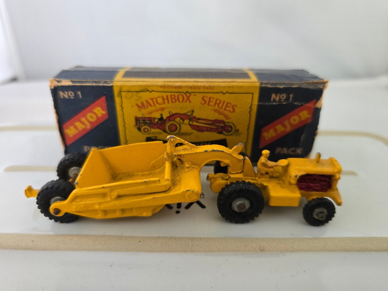 Matchbox Series Major Pack No. 1 Tractor Scraper (Lesney), Overige merken, Gebruikt, 1:50 of kleiner, Overige typen