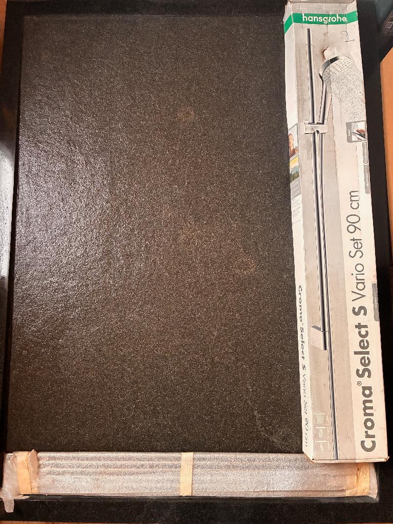 Natuursteen douchebak met gazen wand 90x120, Ophalen, Nieuw, Rvs, Douche