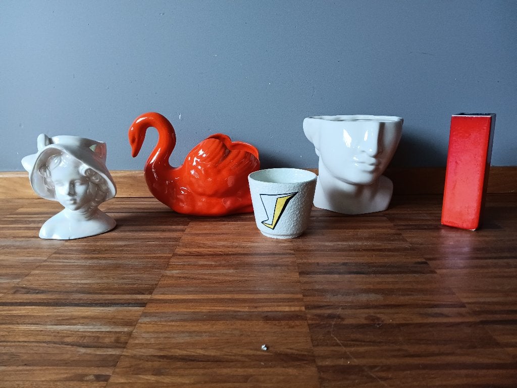 Vintage bloempotten en vaas, Ophalen of Verzenden, Huis en Inrichting