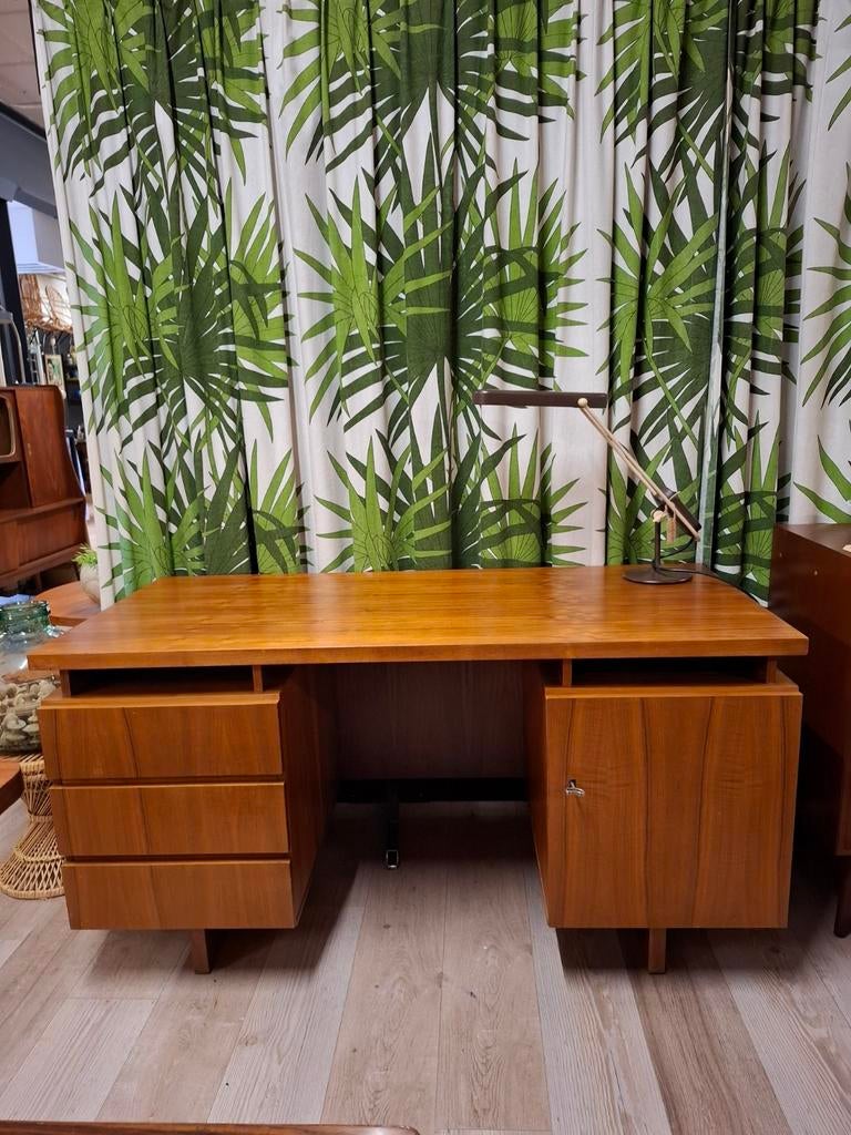 Vintage teak bureau werkplek mid century design tafel, Ophalen, Scandinavisch, Hout, ...