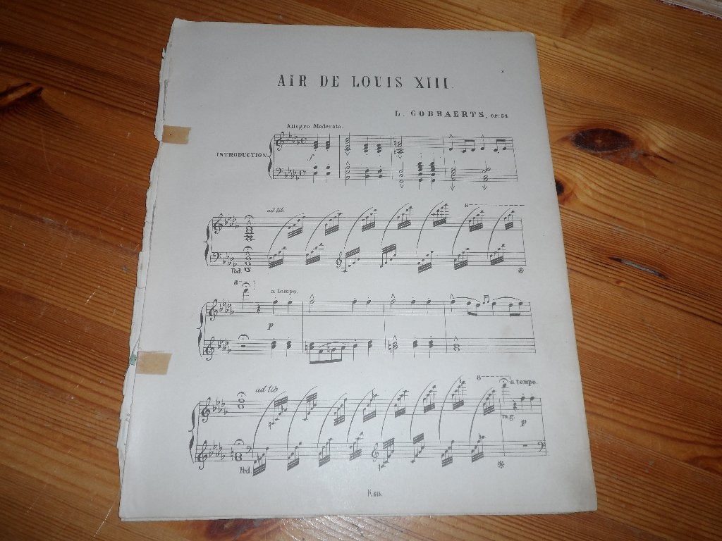 L. Gobbaerts - air de louis XIII, Gebruikt, Ophalen of Verzenden, Artiest of Componist, Piano