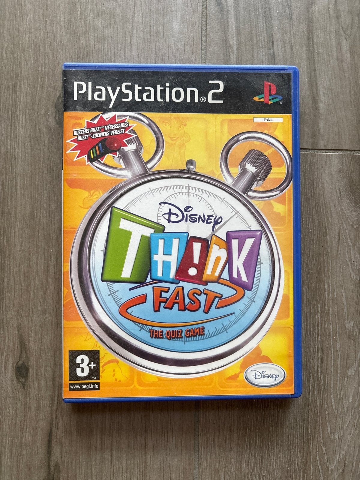 Disney Think Fast PS2 - De ultieme quiz game!, Puzzel en Educatief, Gebruikt, Eén computer, Ophalen of Verzenden