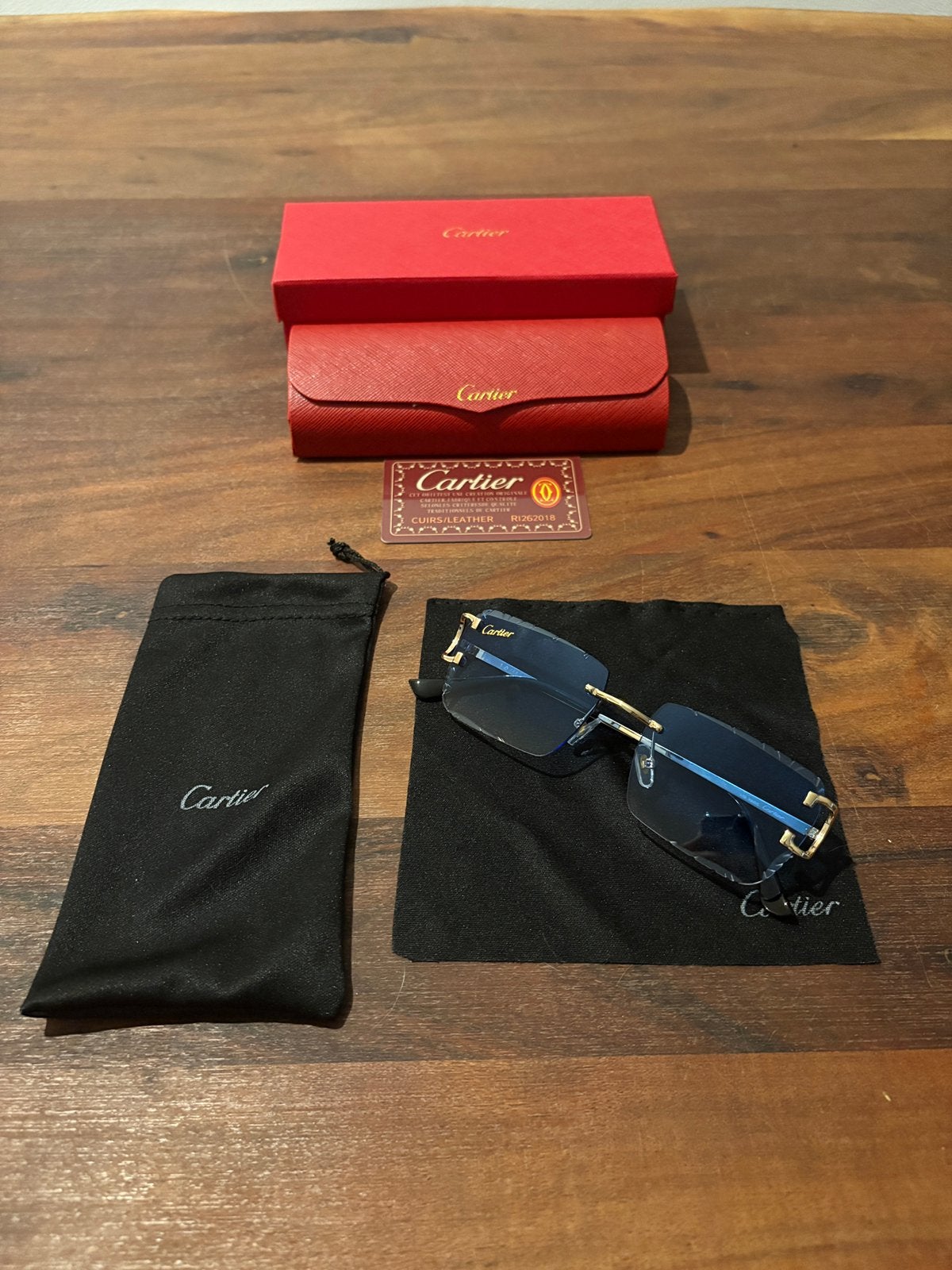 Cartier Bril Blauw, Overige merken, Zonnebril, Blauw, Nieuw
