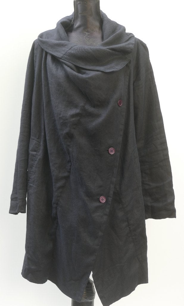CORA KEMPERMAN linnen tussenjas / jas maat M, Kleding | Dames, Maat 38/40 (M), Verzenden, Zwart, Cora Kemperman