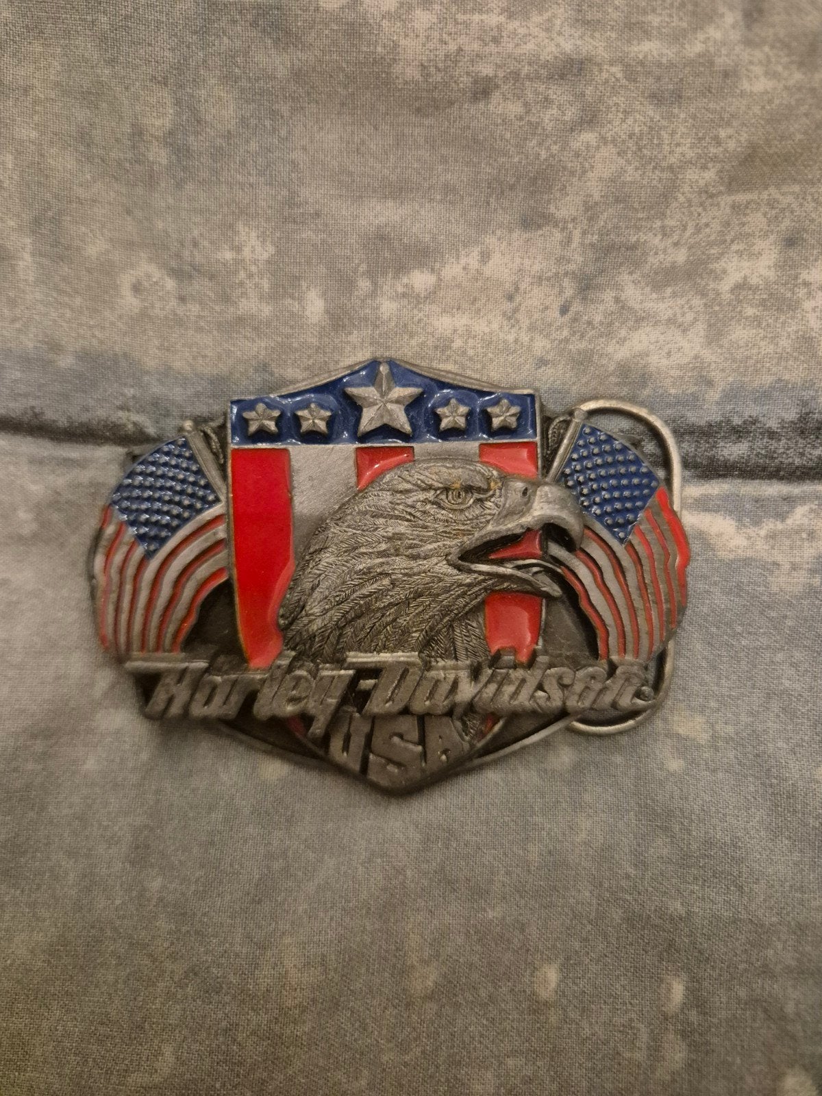 Harley-Davidson USA Adelaar Riemgesp - Vintage 1989, Losse buckle of gesp, Overige kleuren, Minder dan 95 cm, Ophalen of Verzenden