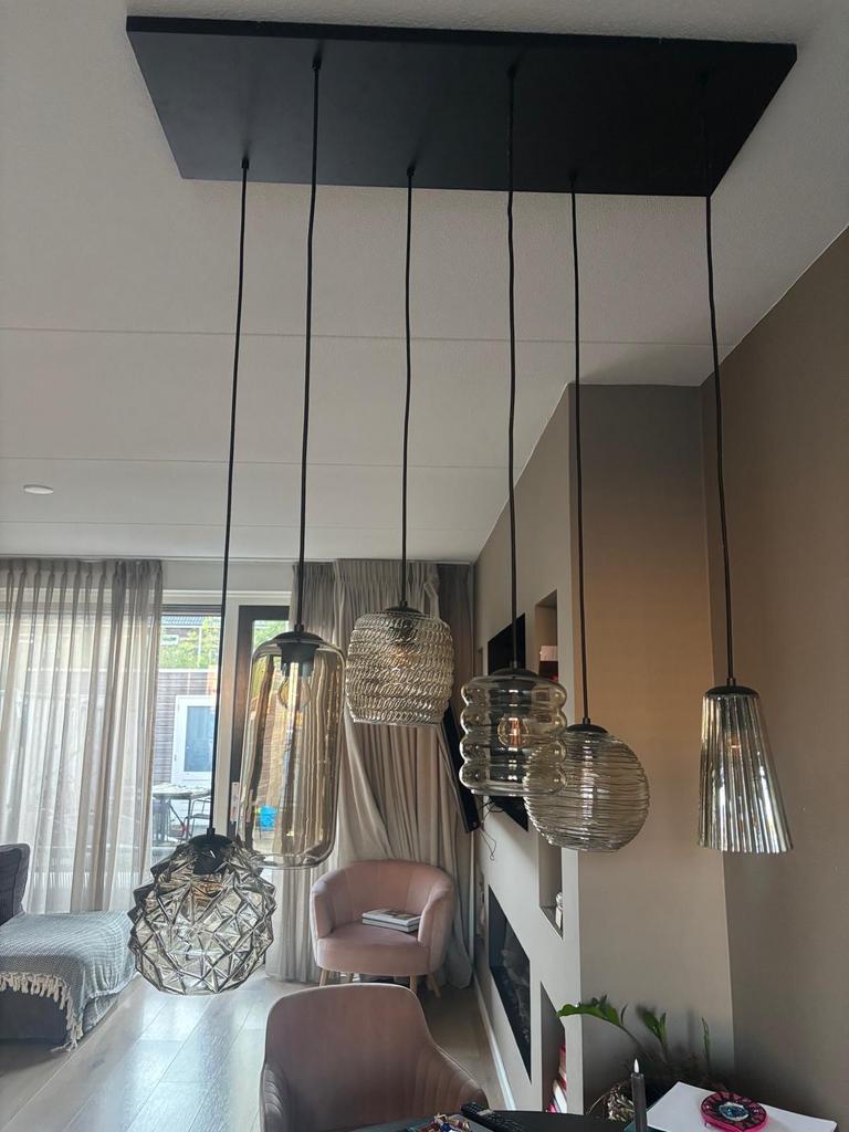 Masterlight Quinto Smoke Glazen Lampenkap E27, Ophalen, Nieuw, Glas, Minder dan 50 cm
