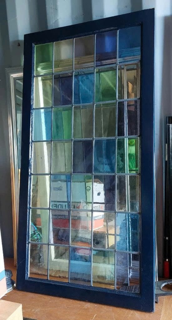 Glas-in-loodraam 150 x 77 cm, Ophalen, Gevelraam of Ruit, Gebruikt, Minder dan 80 cm