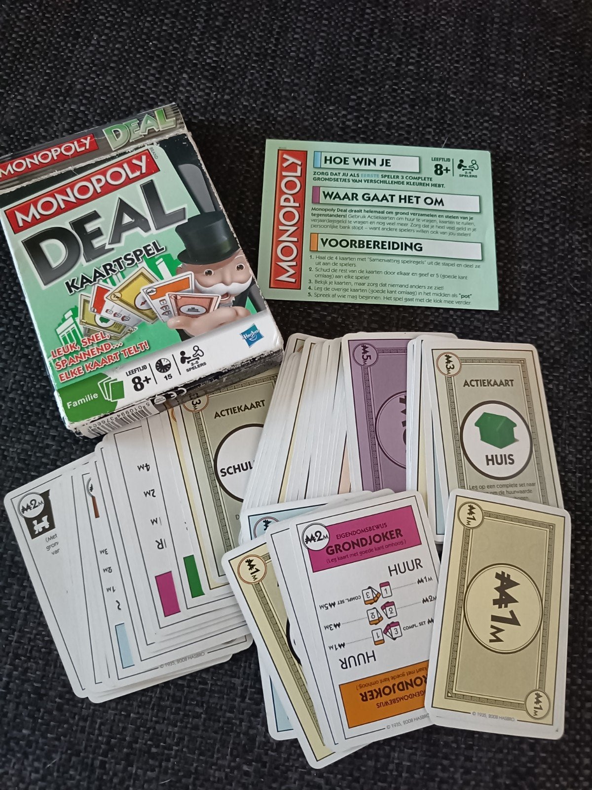 Monopoly Deal Kaartspel - Compact en Compleet, Een of twee spelers, Ophalen of Verzenden, Gebruikt, Hasbro