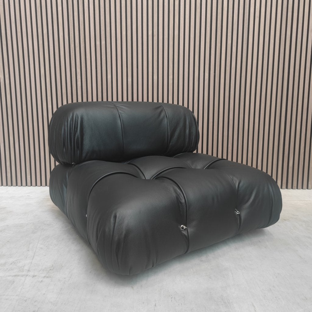 Vintage B&B Italia Camaleonda element – Zwart leder, Ophalen of Verzenden