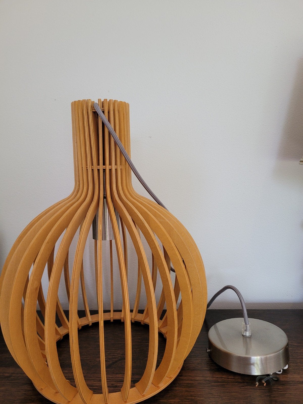Leuke houten hanglamp, Ophalen of Verzenden, Zo goed als nieuw
