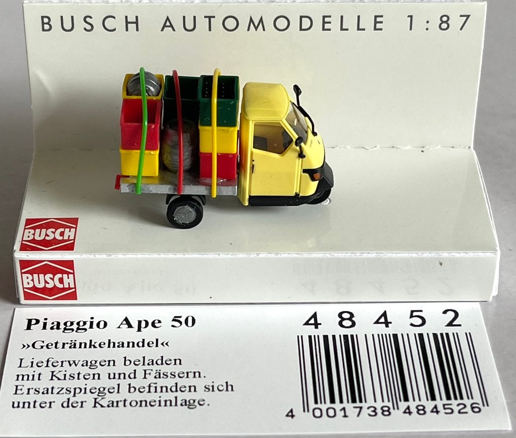 Busch 48452: Piaggio Ape 50 "Getränkehandel", Ophalen of Verzenden, Zo goed als nieuw, Overige typen, Overige merken