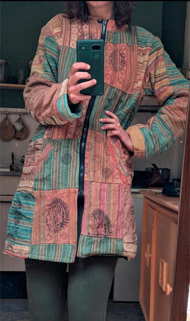 Hippie patchwork jacket S/M, Ophalen of Verzenden, Zo goed als nieuw, Maat 38/40 (M), Overige kleuren