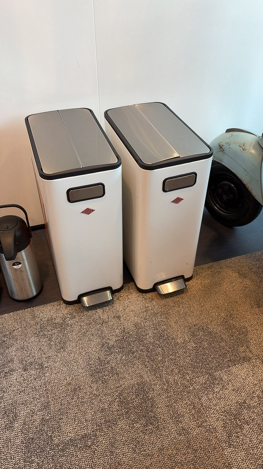 Wesco prullenbakken – 1 stuk – wit, Ophalen, Gebruikt