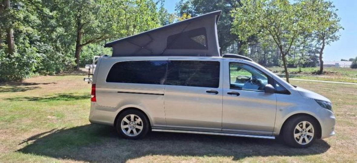 Mercedes-Benz Vito Tourer camper 2017 4 slaapplaatsen Euro 6, Automaat, Chemisch toilet, Buscamper of Camperbus, Luifel