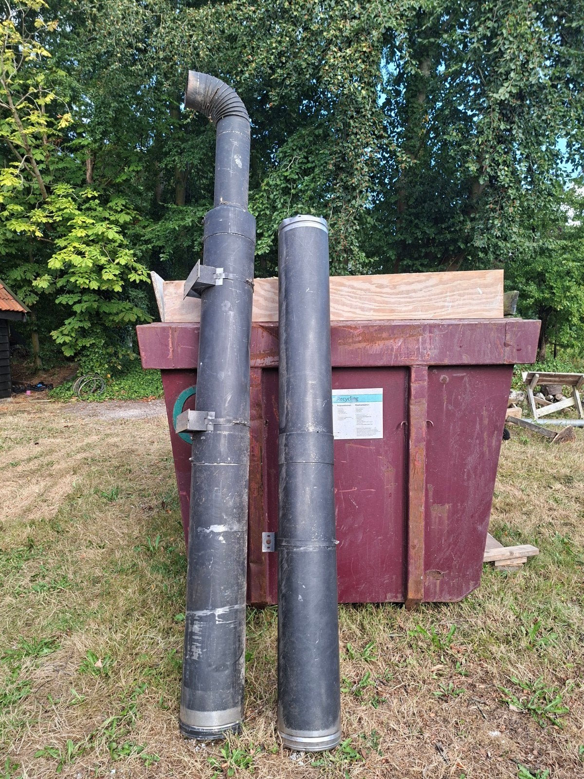 dubbelwandige kachelpijp, Ophalen, Gebruikt, 4 tot 6 meter, Rvs