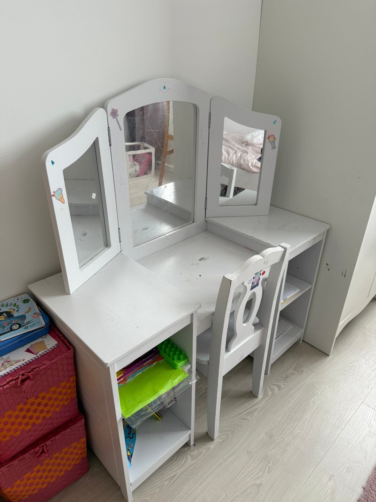 Kinder kaptafel bureau meisje, Ophalen, Gebruikt, Stoel(en)
