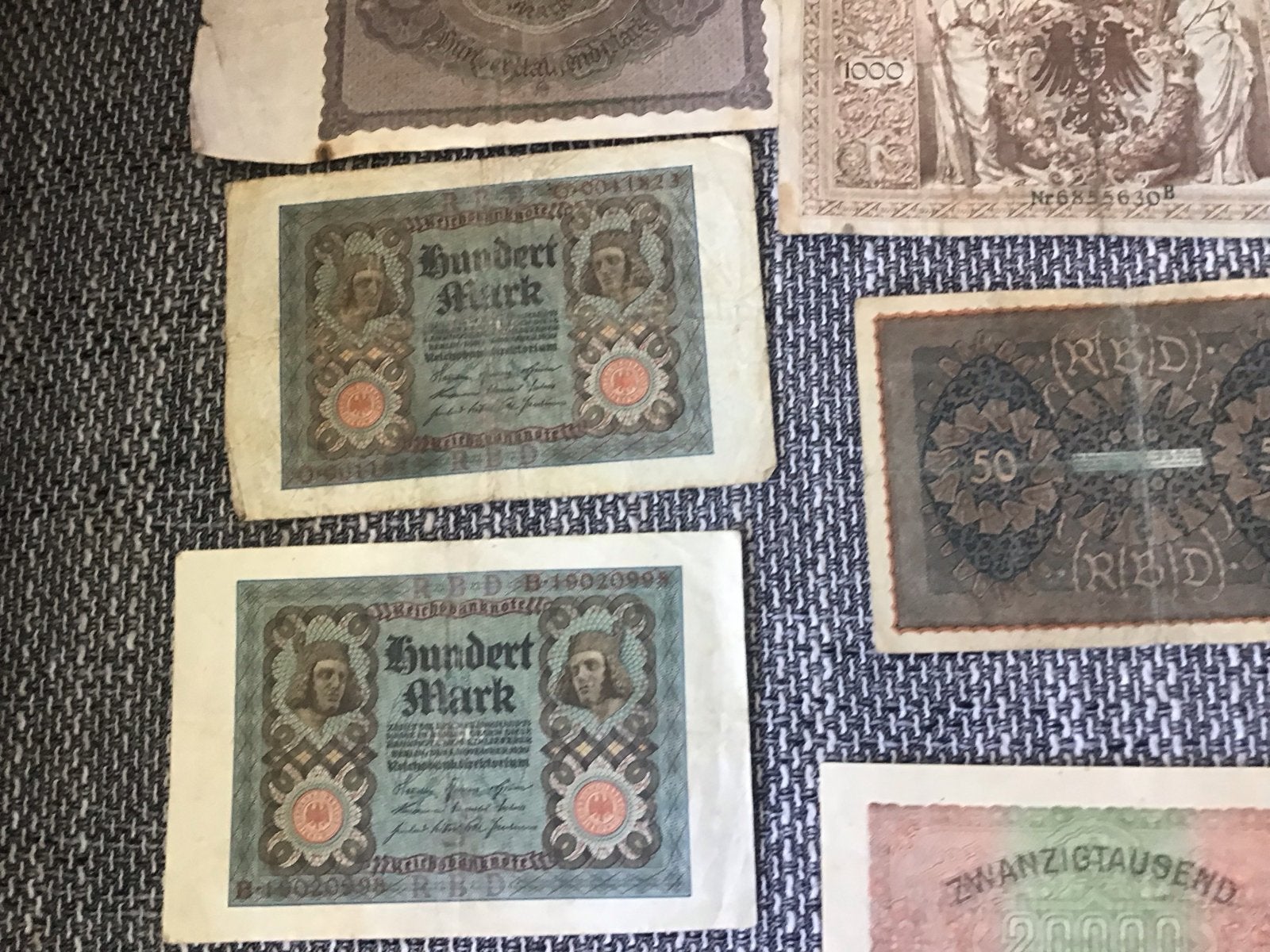 Oude Duitse bankbiljetten - Diverse waarden en periodes, Postzegels en Munten, Ophalen of Verzenden, Duitsland, Setje