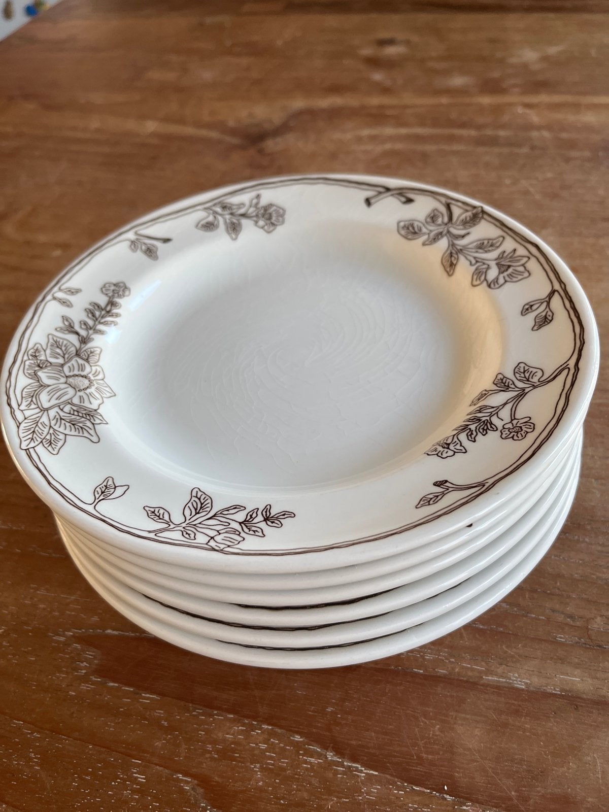 Set van 6 Gien France dessertborden met bloemmotief, Antiek en Kunst, Ophalen