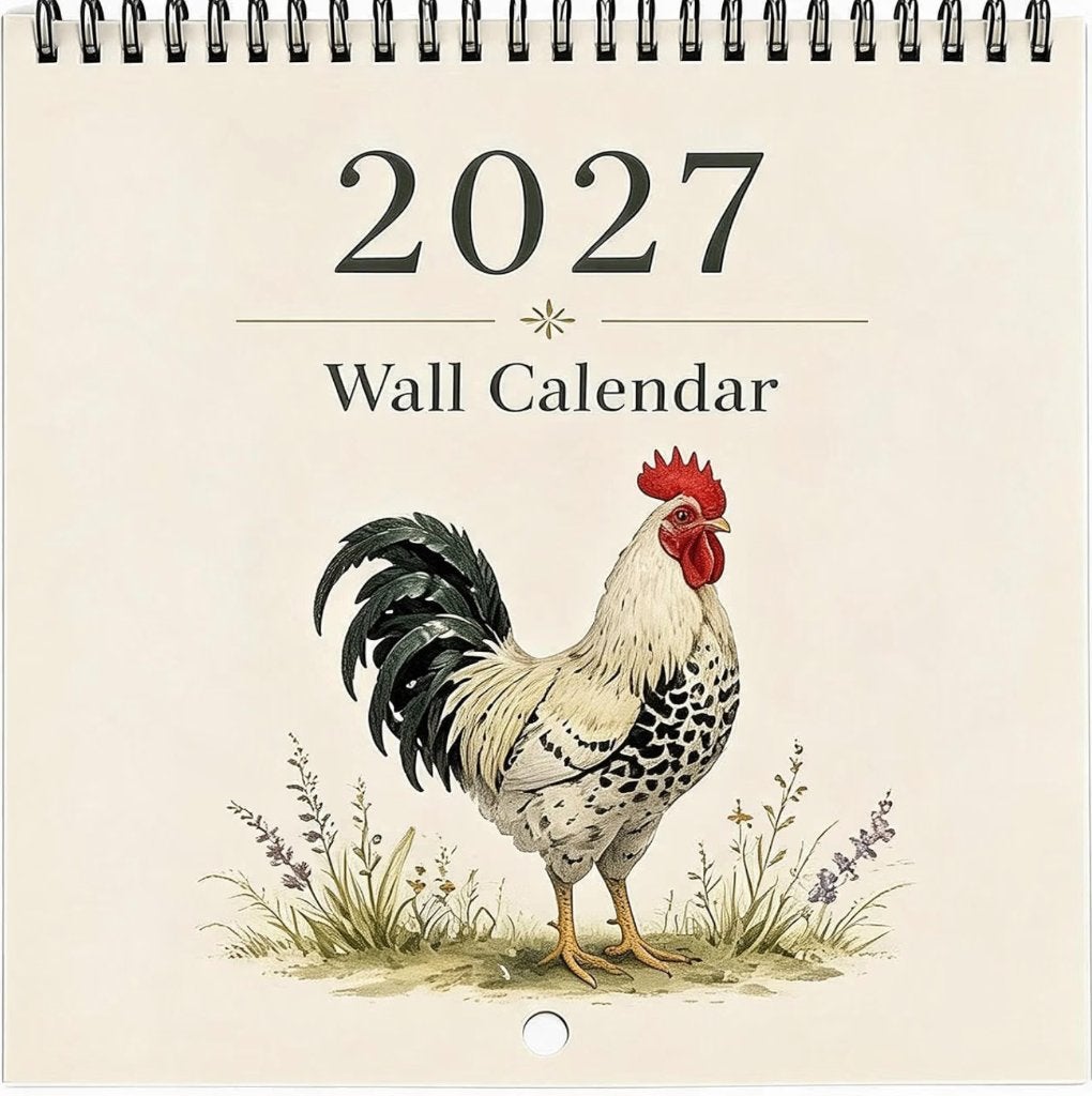 2027 Kalender, Grappige Kip Planner, Wandkalender, Verzenden, Maandkalender, Nieuw