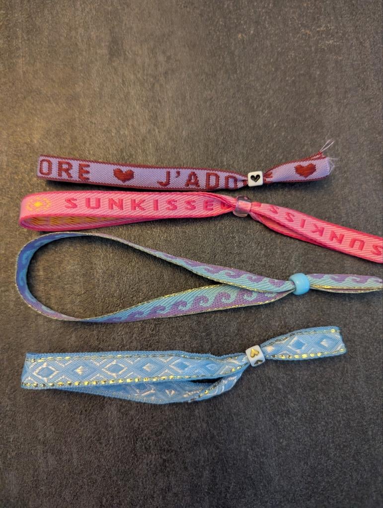 4x lint / festival armbandjes, Ophalen of Verzenden, Nieuw, Overige kleuren, Overige materialen