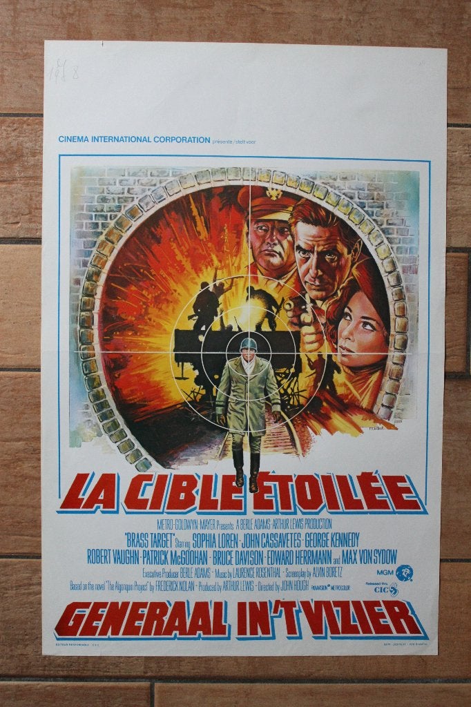 filmaffiche Sophia Loren Brass Target filmposter, Rechthoekig Staand, Ophalen of Verzenden, Zo goed als nieuw, A1 t/m A3