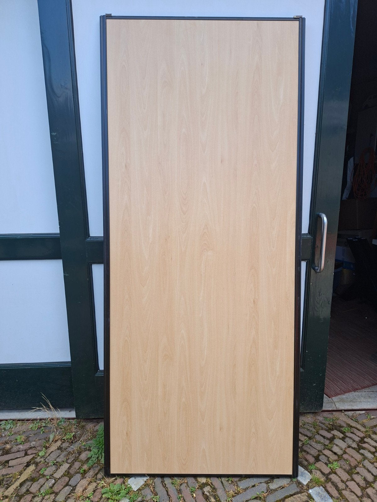 Schuifdeur voor kast of kamer - Hout en Metaal, Gebruikt, 80 tot 100 cm, Binnendeur, Ophalen of Verzenden