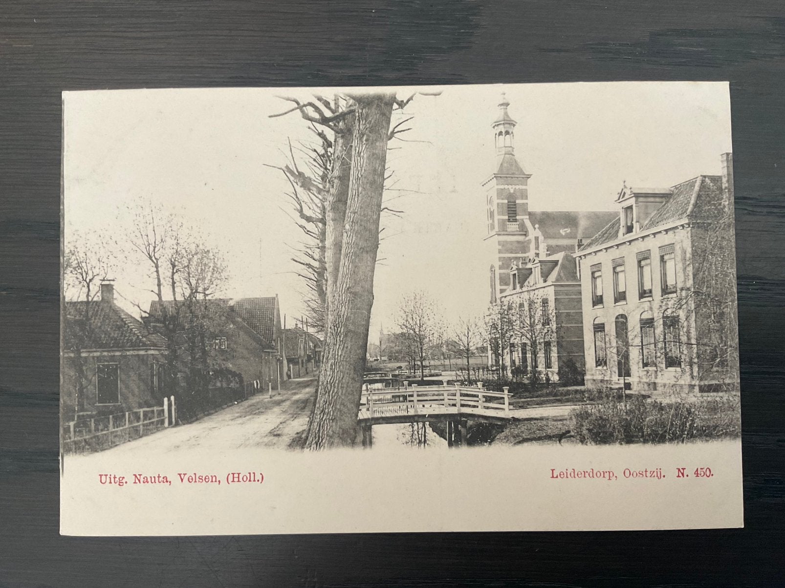 Leiderdorp,oostzij.  Nauta 450, Verzamelen, Ansichtkaarten | Nederland, Ophalen of Verzenden, Voor 1920, Zuid-Holland