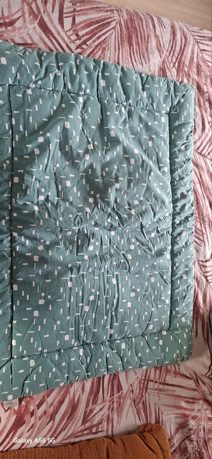 Boxkleed Briljantbaby - Groen met witte print, Ophalen of Verzenden, Gebruikt, Rechthoekig, Boxkleed