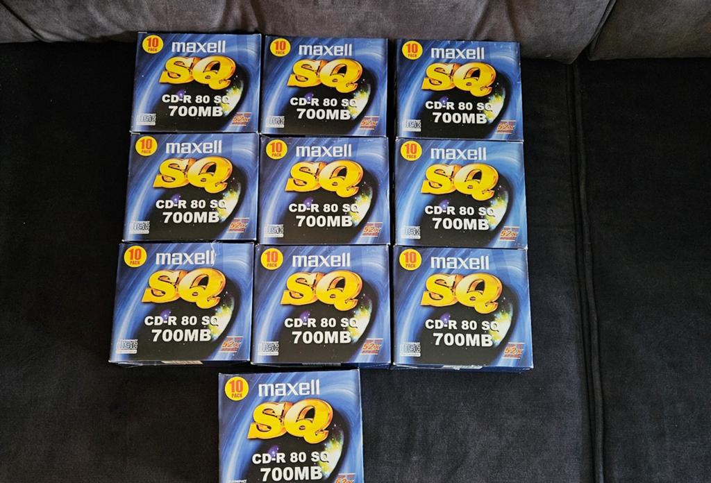 10 x 10 Maxell Compact Disc Recordable SQ CD-R 80 SQ 700 mb, Ophalen of Verzenden, Nieuw in verpakking, Boxset