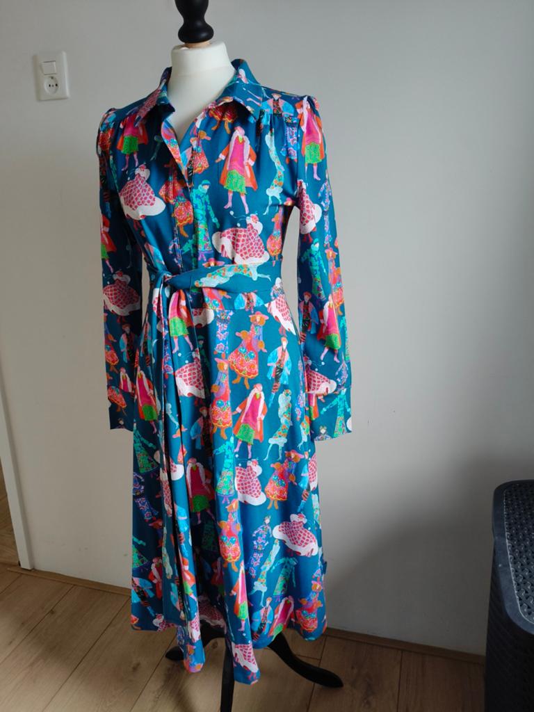 Rio jurk, Lien & Giel, nieuw met kaartje, maat M, Blauw, Zo goed als nieuw, Boven de knie, Ophalen