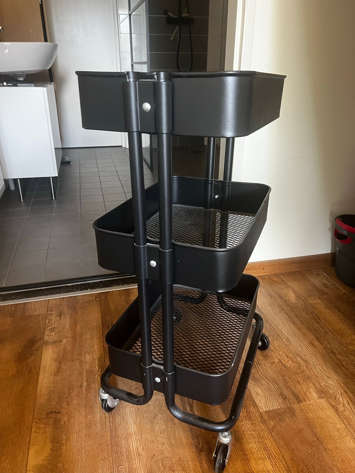 IKEA Raskog roltafel - Zwart, 3 lagen, Ophalen, Gebruikt