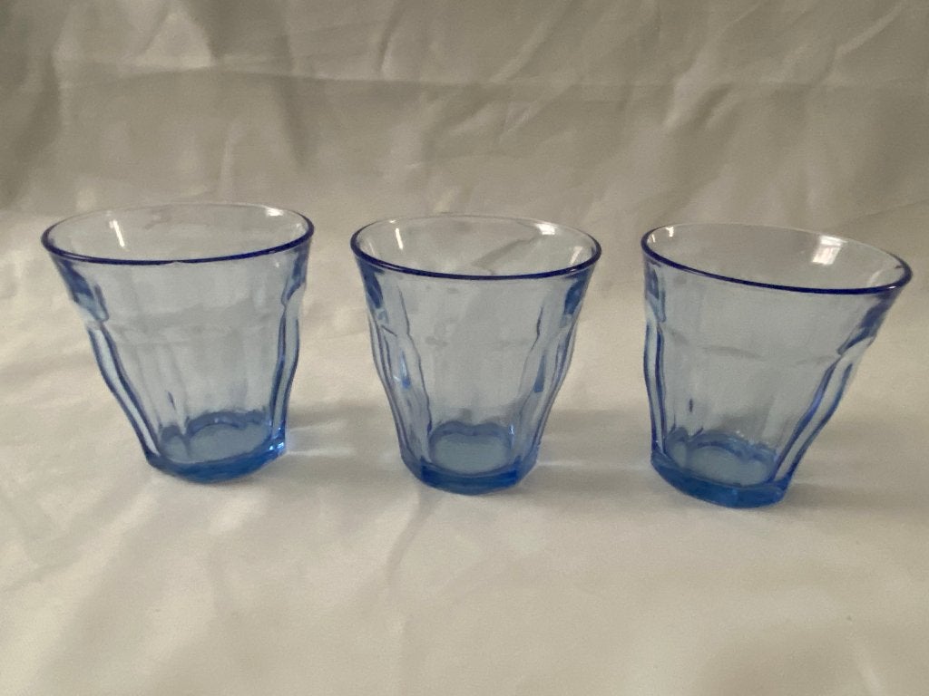 Design Set van 3 Duralex France drinkglazen waterglazen, Verzamelen, Ophalen of Verzenden, Gebruikt, Waterglas