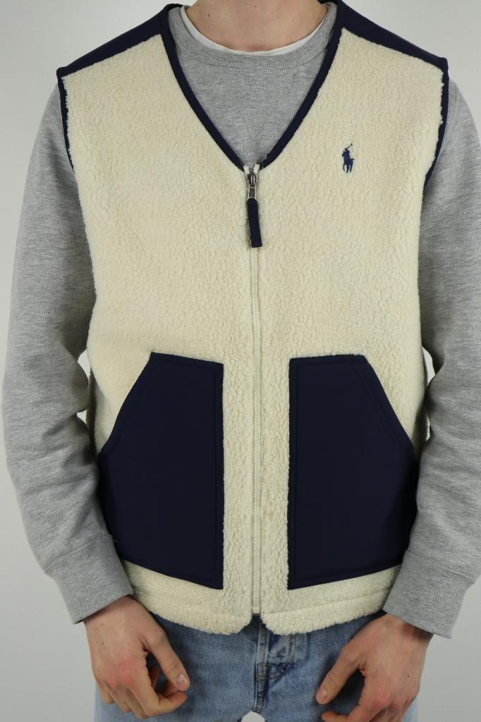 Ralph Lauren teddy gilet/bodywarmer - M, Maat 48/50 (M), Wit, Ralph Lauren, Ophalen of Verzenden