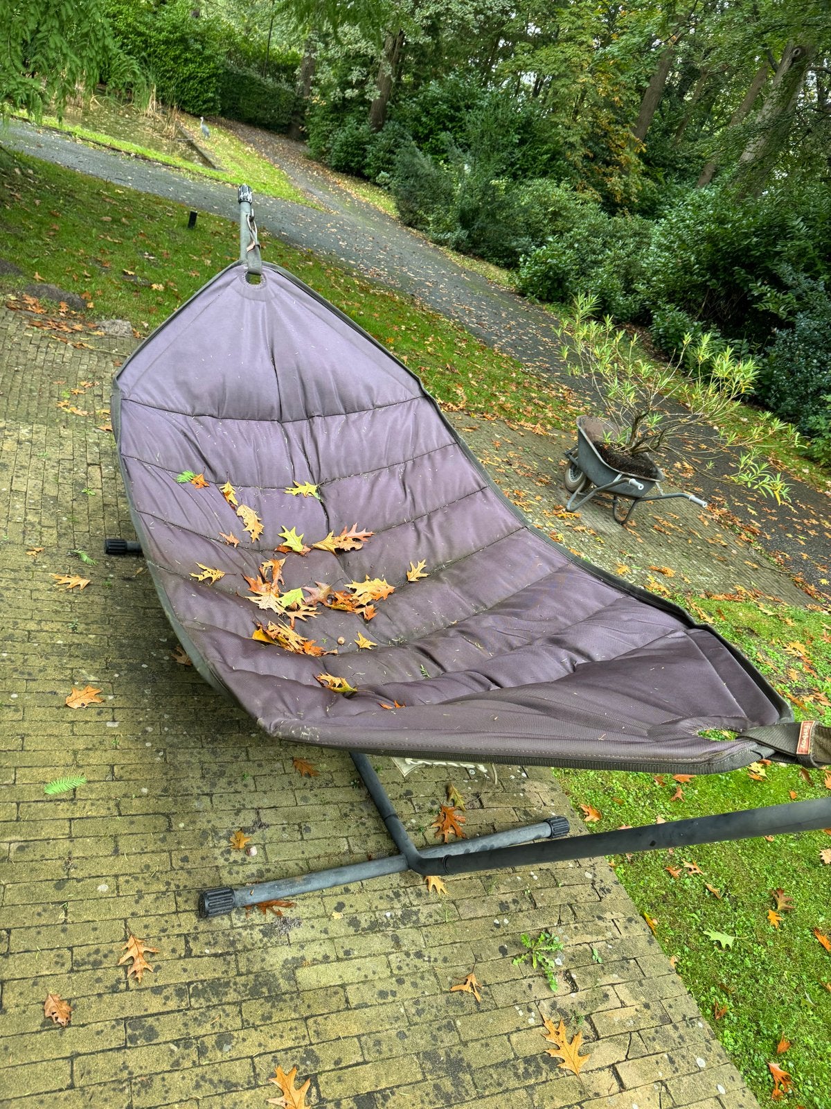 Comfortabele hangmat met standaard, Tuin en Terras, Ophalen, Gebruikt, Meerpersoons, Met standaard