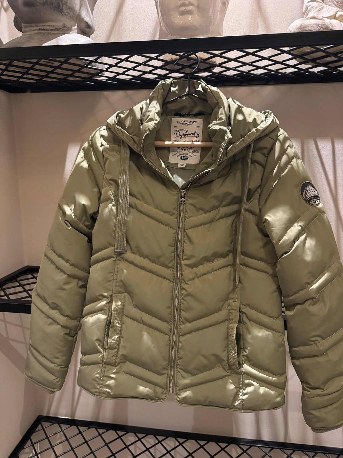 Tokyo Laundry Gewatteerde Jas - Maat  S NIEUW, Kleding | Dames, Jassen | Winter, Ophalen of Verzenden, Nieuw, Maat 36 (S), Groen