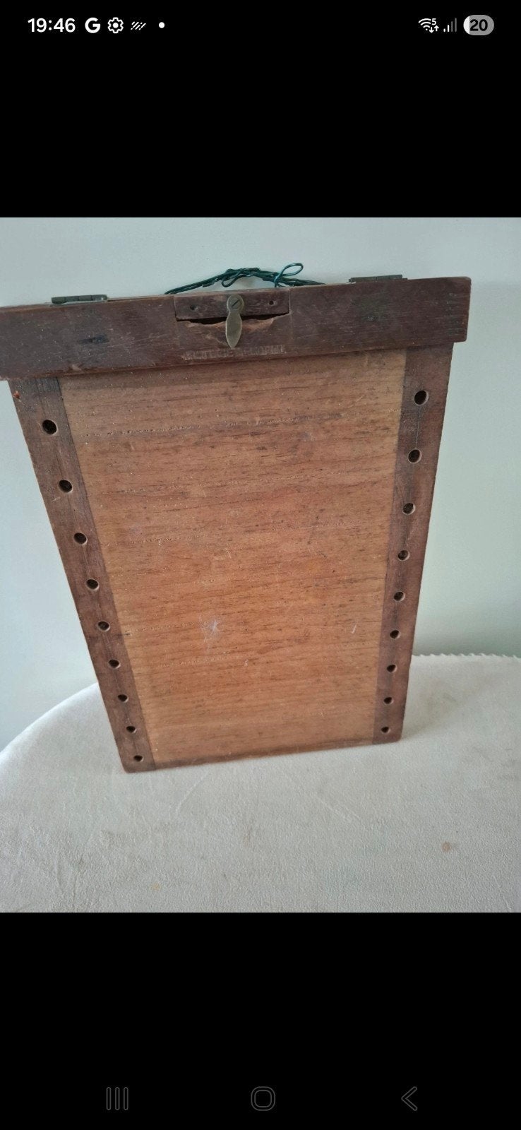 Vintage houten schrijfdoos met instructies, Ophalen of Verzenden