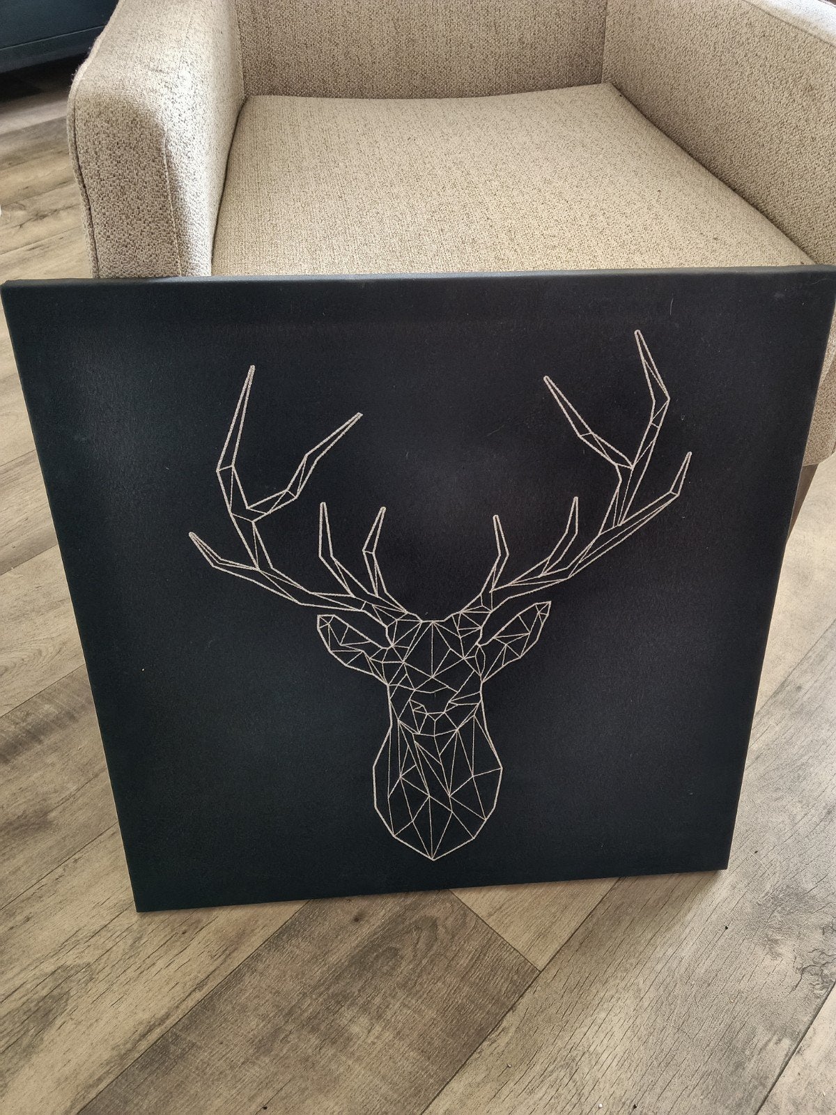 Geborduurd doek met hertenkop van IKEA, Ophalen, Zwart, Zo goed als nieuw, Modern
