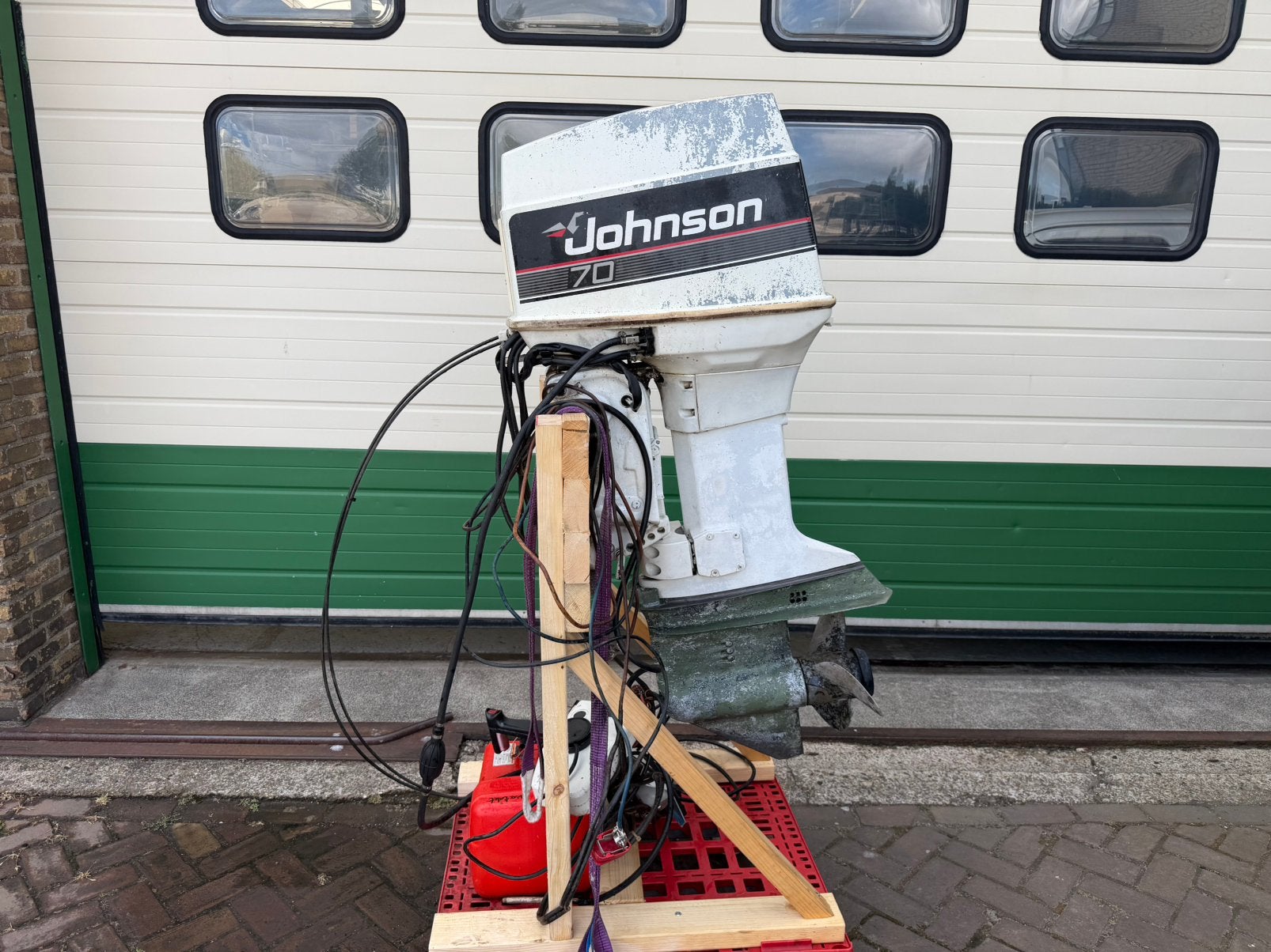 Johnson Evinrude 70 pk VRO powertrim electr start langstaart, Ophalen, Gebruikt, Motor en Techniek, Motorboot